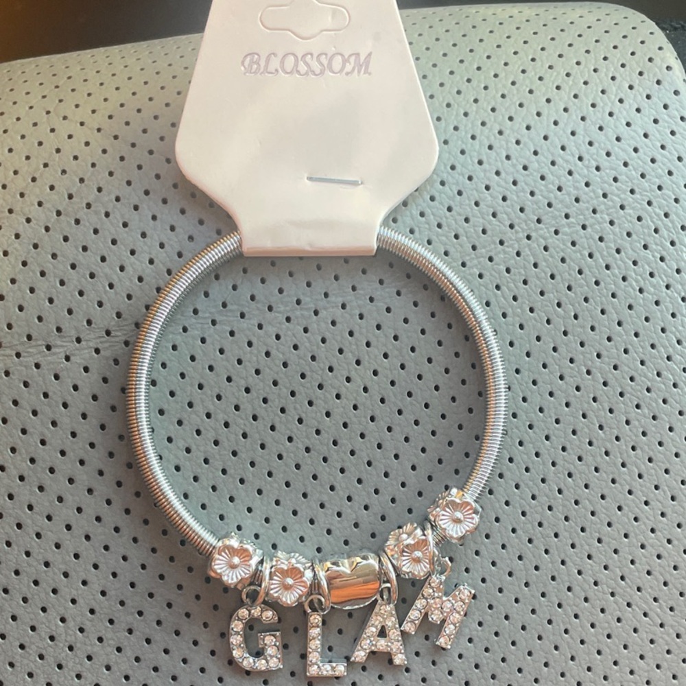 Silver Charm Bracelet with Initials. GLAM